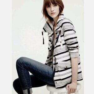 LOFT Petite Navy & White Striped Jacket